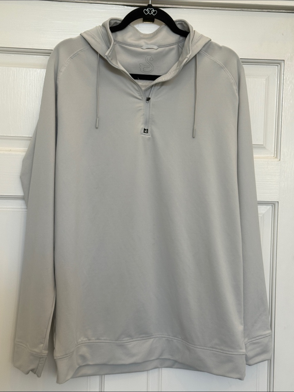 Swannies Light Gray Men's 1/4 Zip Pullover Hoodie. Size L
